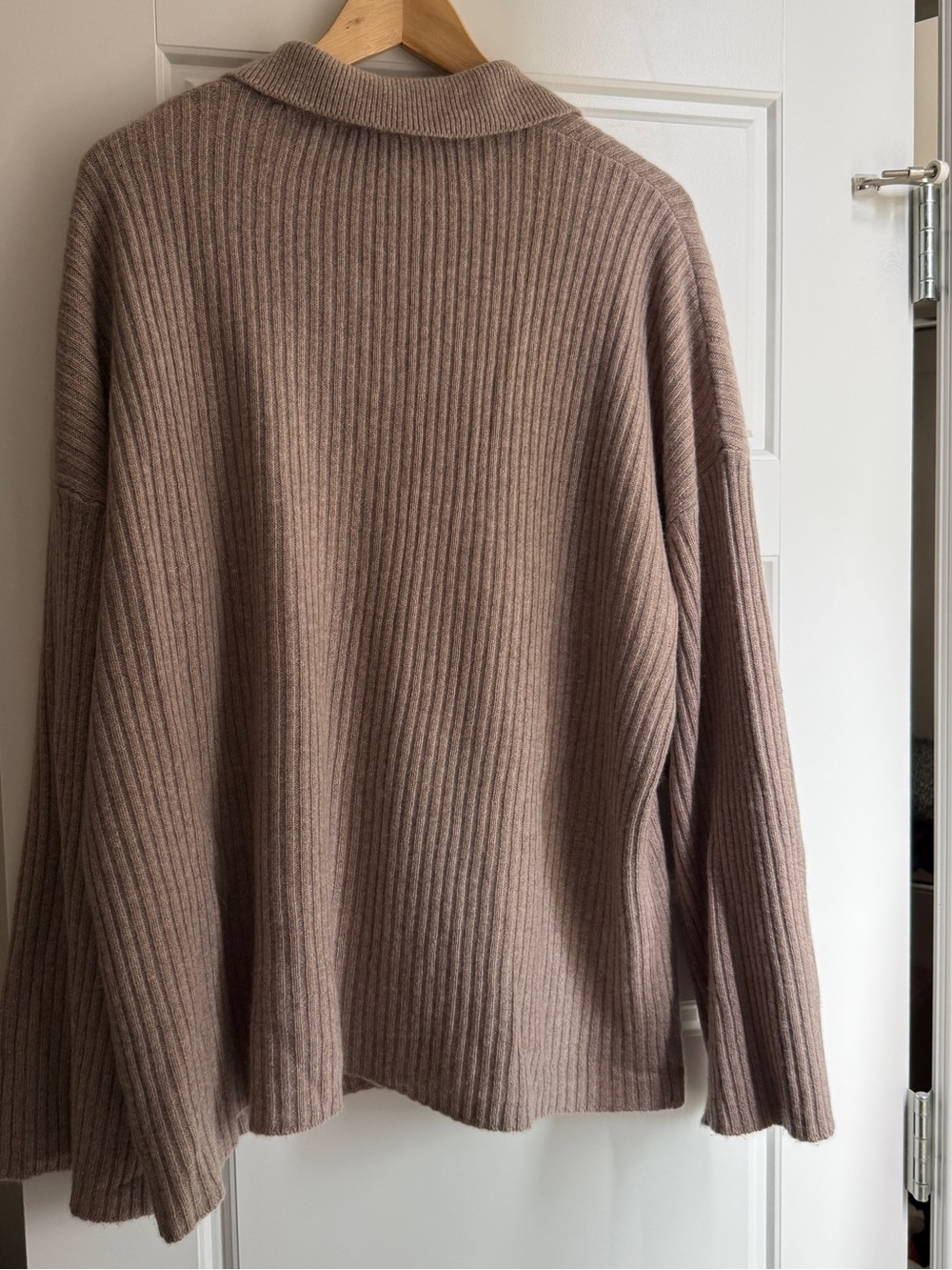 Reformation Fantino Cashmere Collared Cardigan - Taupe - Picture 7 of 8
